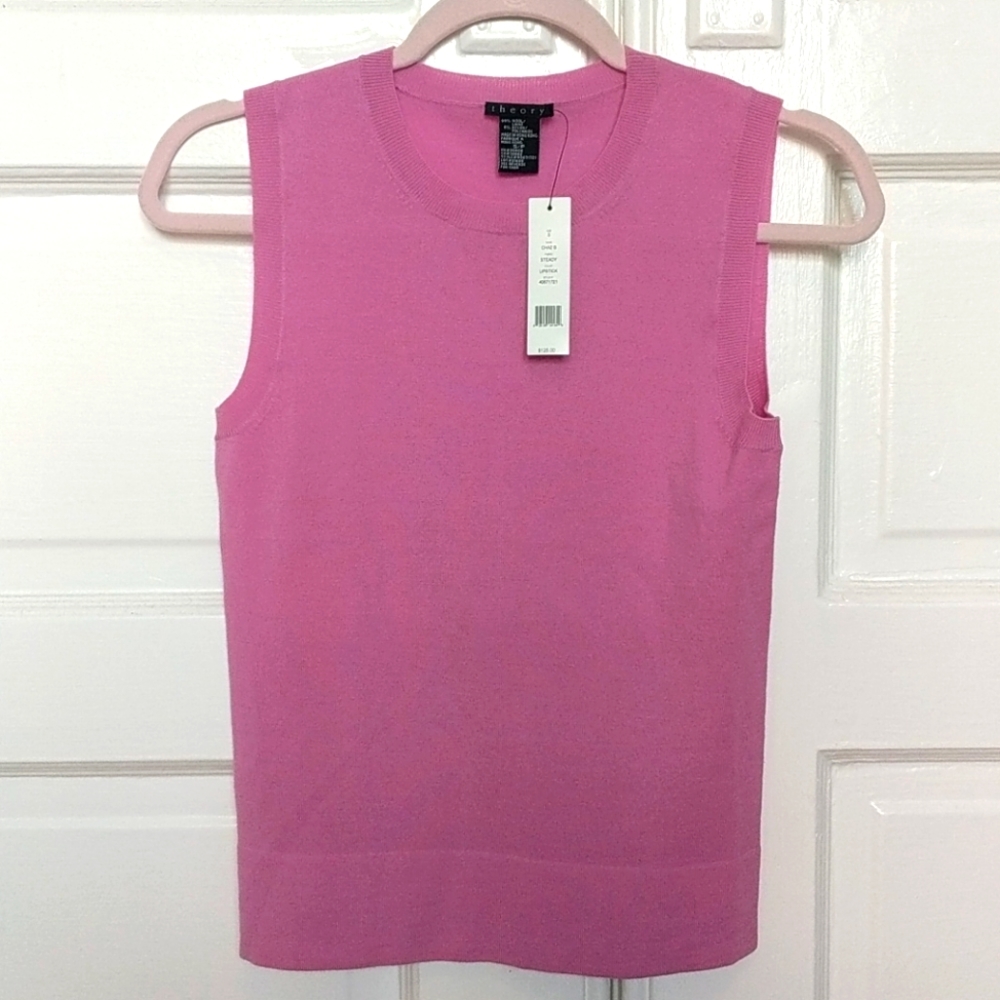 Theory pink sleeveless top NWT sz S